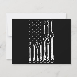 Mechanic Flagga American Patriotic Flagga Car Mech Spara Datumet