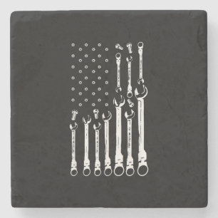 Mechanic Flagga American Patriotic Flagga Car Mech Stenunderlägg