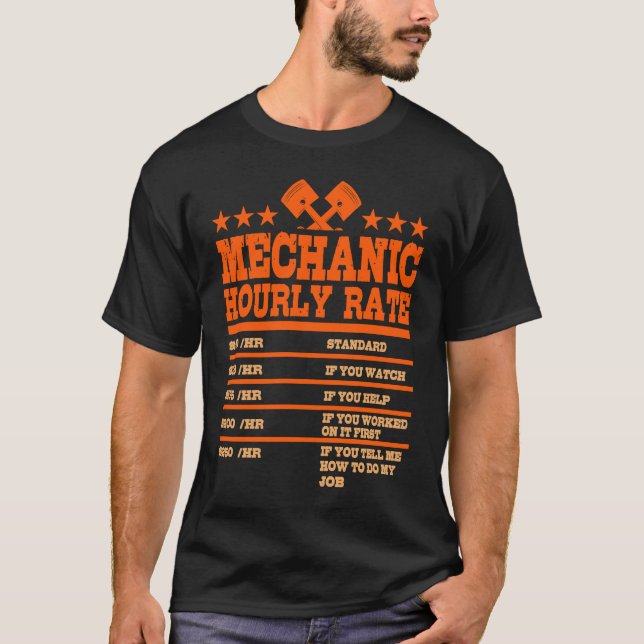 Mechanic Hourly Car Mechanic Workshop Team T Shirt (Framsida)