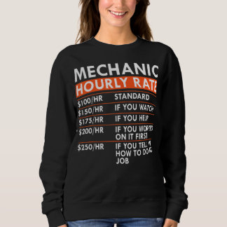 Mechanic Hourly Rate Car Truck Bike Garage Labor R T Shirt
