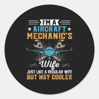 Mechanic I Am A Aircraft Mechanic Wife Runt Klistermärke