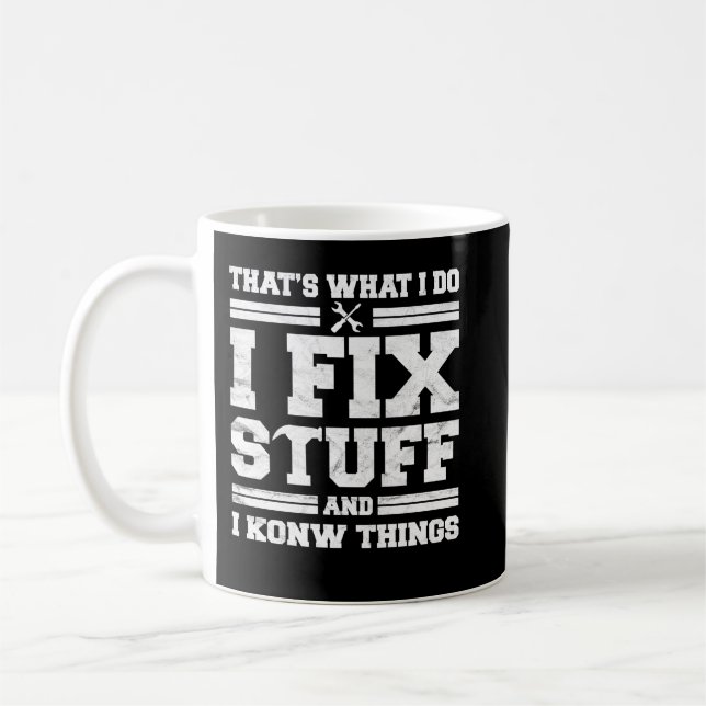 Mechanic Pappa Tee för manar det är vad jag gör fö Kaffemugg (Vänster)