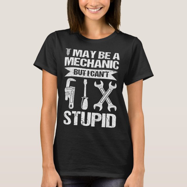 mechanic text  dad joke  pun t shirt (Framsida)