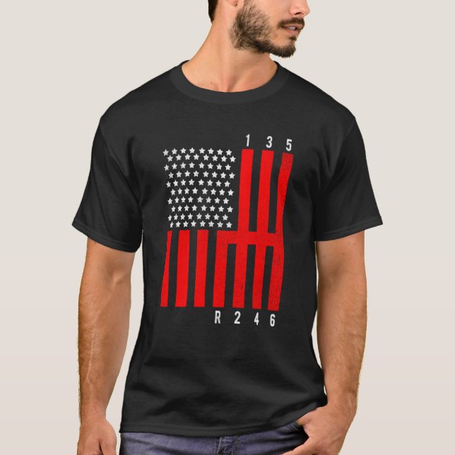 Mechanic US Flag Tuning Car Repairing Mechanic Car T Shirt (Framsida)