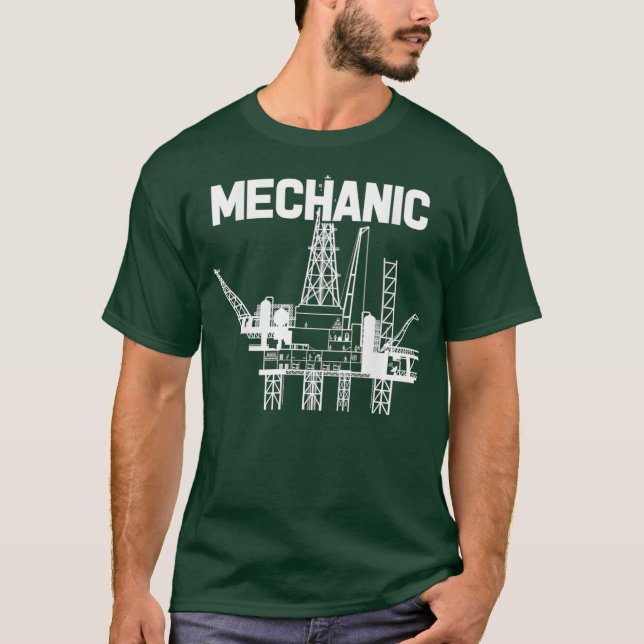 Mechanic  Welders Offshore Oil Drilling Rig Crew T Shirt (Framsida)