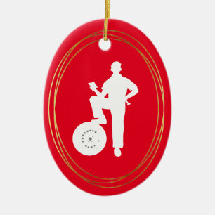 Mechanic White Silhouette-julprydnad Julgransprydnad Keramik