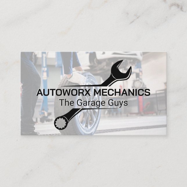 Mechanic Wrench | Automatisk sökning Visitkort (Framsida)