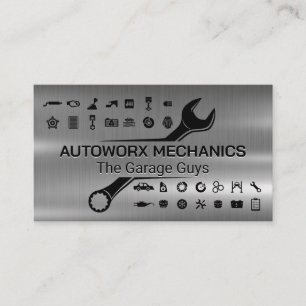 Mechanic Wrench Automatiska tjänster Metallisk Visitkort