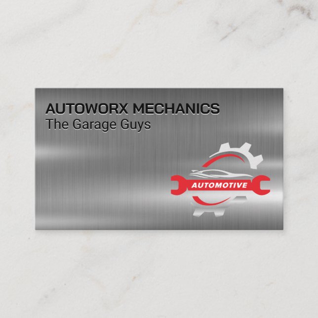 Mechanic Wrench | Automotive Logotyp Visitkort (Framsida)
