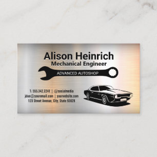 Mechanic Wrench Muskelbil Metallisk Visitkort