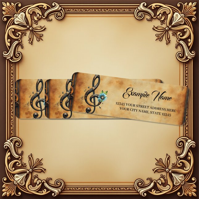 Mechanical  clef returadress etikett (Skapare uppladdad)