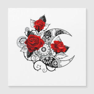 Mechanical Crescent with Red Roses