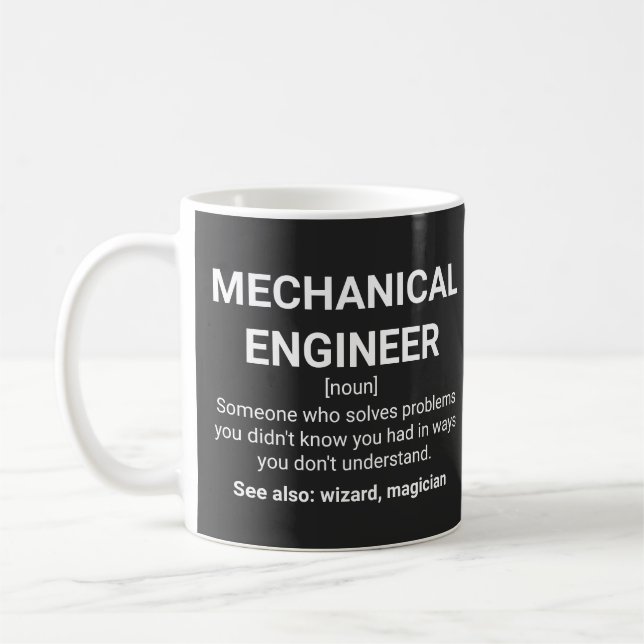 Mechanical Engineer Funny Definition Kaffemugg (Vänster)