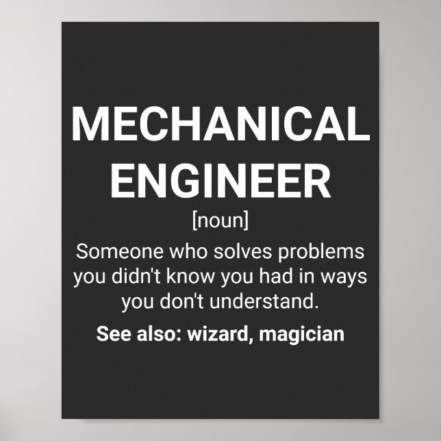 Mechanical Engineer Funny Definition Poster (Framsidan)