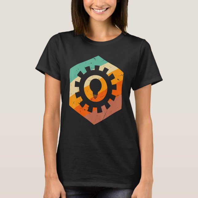 Mechanical Engineer  Retro Engineering Gear Engine T Shirt (Framsida)