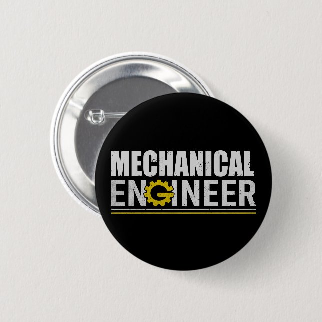 Mechanical Engineering Funny Engineer Knapp (Framsida & baksida)