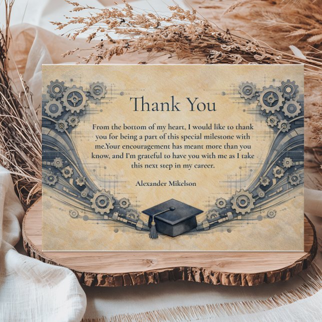 Mechanical Engineering Graduate Party Tack Kort (Skapare uppladdad)