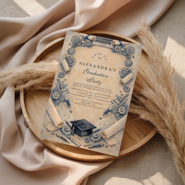 Mechanical Engineering Graduation Party Inbjudningar (Skapare uppladdad)