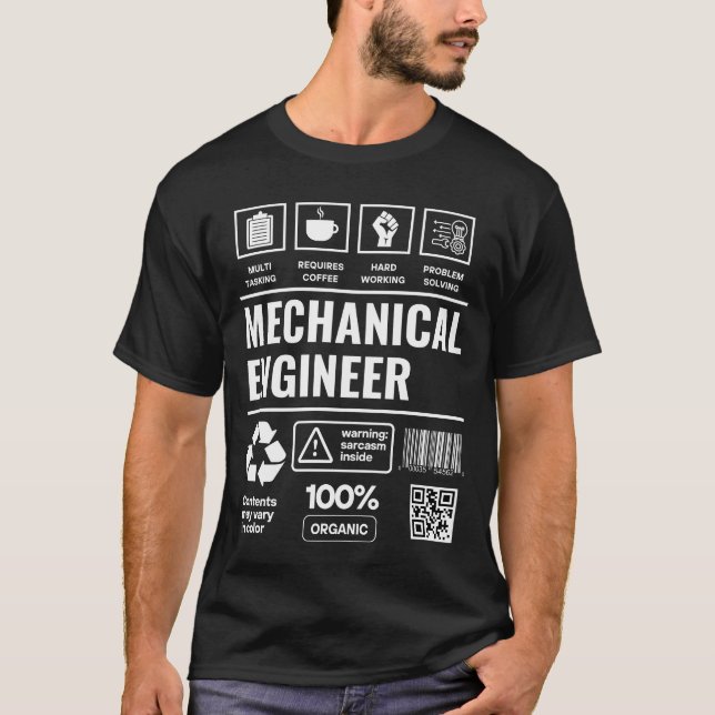 Mechanical Ingenjör Funny T Shirt (Framsida)