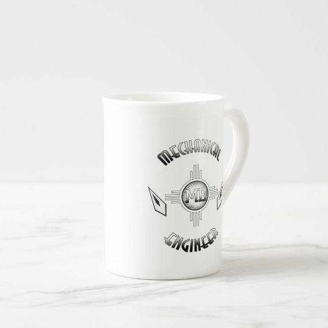 Mechanical Ingenjör Retro Benporslin Mugg (Framsida höger)