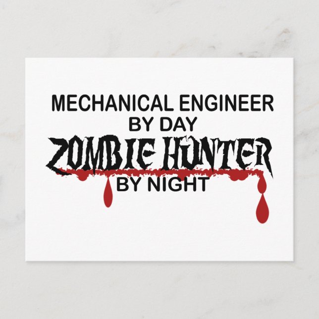 Mechanical Ingenjör Zombie Hunter Vykort (Framsida)