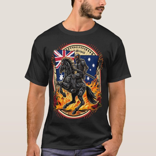 Mechanical Knight of the Australian Apocalypse T Shirt (Framsida)