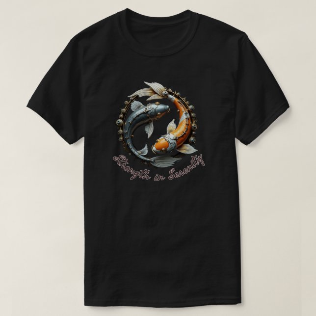 Mechanical Koi Yin-Yang T Shirt (Design framsida)