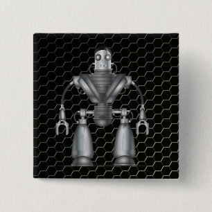 Mechanical Robot Tecknad Knapp