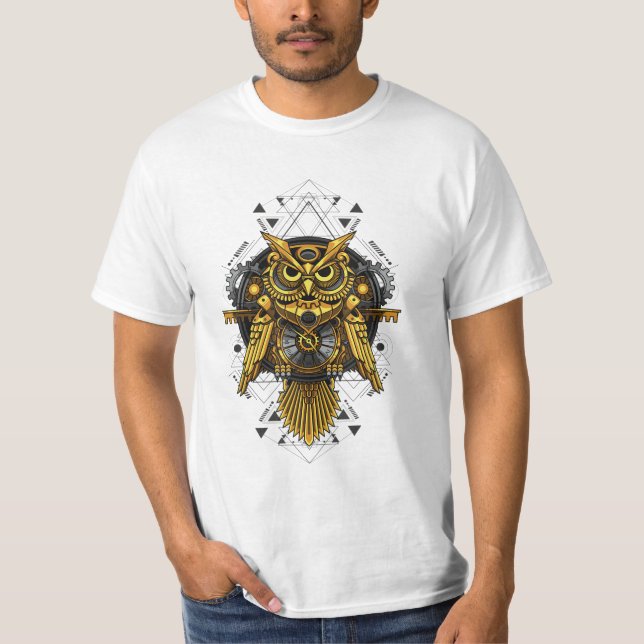 Mechanical Steampunk Uggla T Shirt (Framsida)