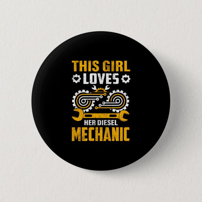 MechanicDenna flicka Kärlek hennes mekanik Knapp (Framsida)