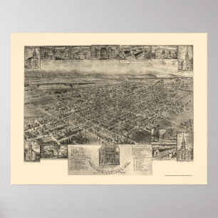 Mechanicsburg panorama- karta för PA - 1903 Poster