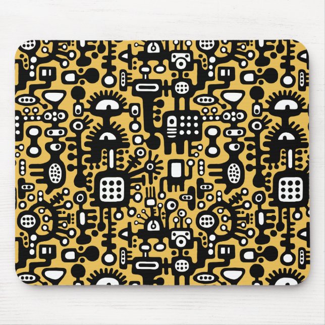 Mechanoid World - Black and White med Amber Musmatta (Framsidan)