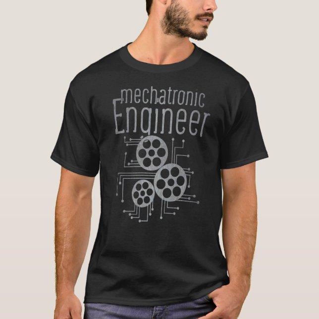 Mechatronics Ingenjör Engineering Mechanics Roboti T Shirt (Framsida)