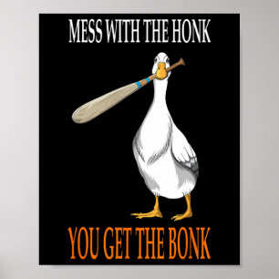 Meckla Med Honk Goose Game Spelare Trä Klubba Poster