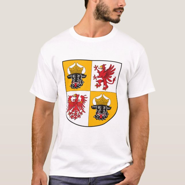 Mecklenburg Vor Pommern vapensköldT-tröja Tee Shirt (Framsida)