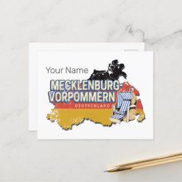Mecklenburg-Westerna Pommania Vinateg Karta Tyskla Helg Vykort