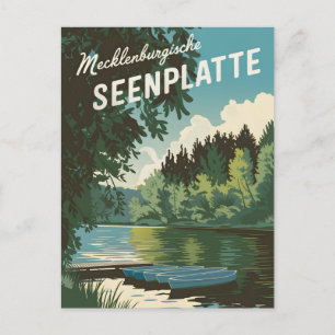 Mecklenburgische Seenplatte Tyskland vintage Vykort