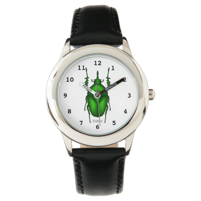 Mecynorhina torquata kryp tecknad illustration armbandsur (Framsida)