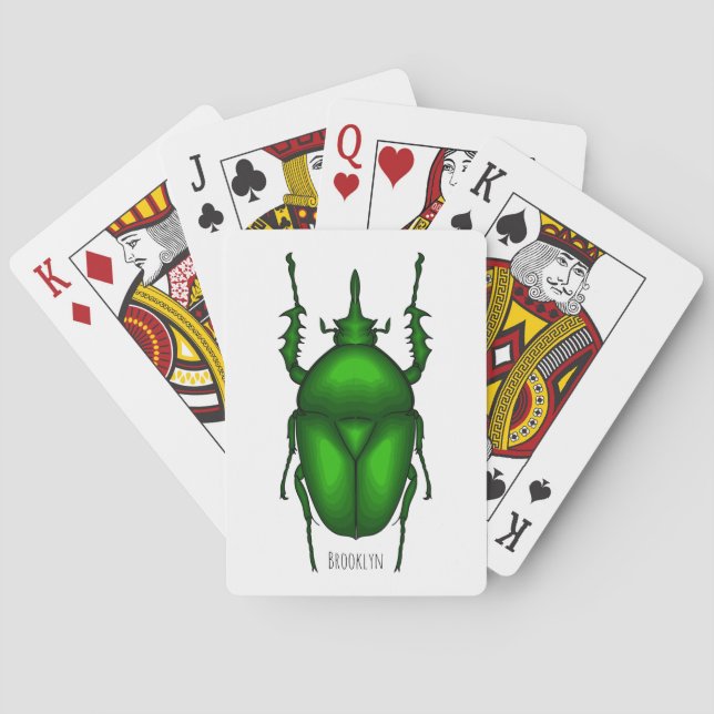 Mecynorhina torquata kryp tecknad illustration casinokort (Baksidan)