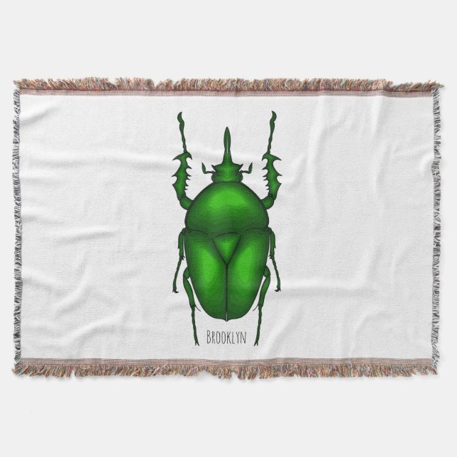 Mecynorhina torquata kryp tecknad illustration filt (Framsidan)