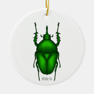 Mecynorhina torquata kryp tecknad illustration julgransprydnad keramik