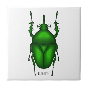 Mecynorhina torquata kryp tecknad illustration kakelplatta