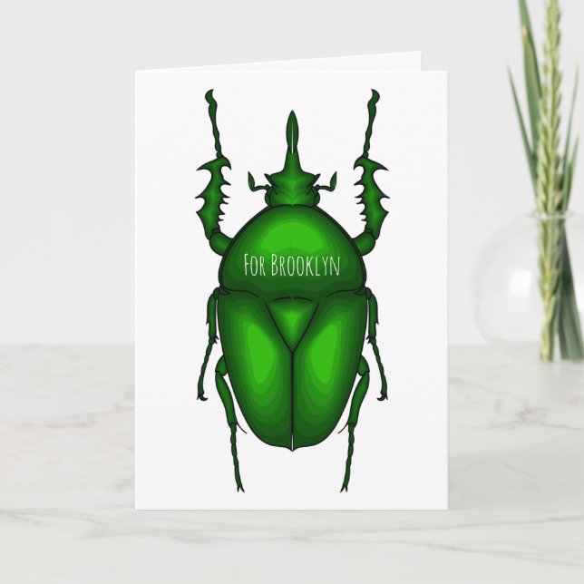 Mecynorhina torquata kryp tecknad illustration kort (Framsida)