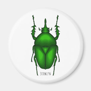 Mecynorhina torquata kryp tecknad illustration magnet