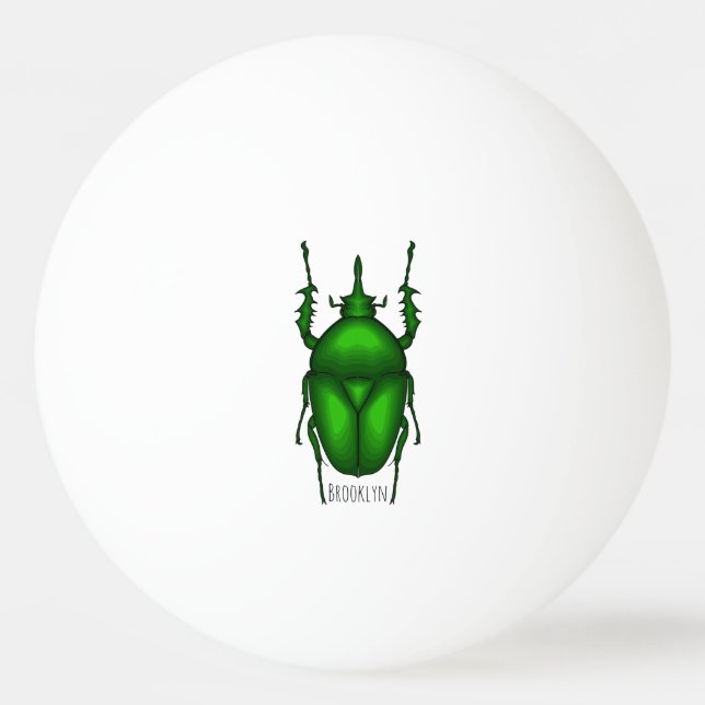 Mecynorhina torquata kryp tecknad illustration pingisboll (Framsidan)