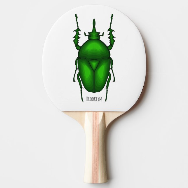 Mecynorhina torquata kryp tecknad illustration pingisracket (Framsidan)