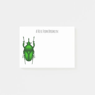 Mecynorhina torquata kryp tecknad illustration post-it block