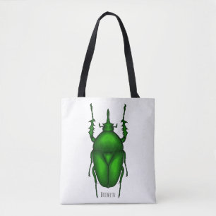 Mecynorhina torquata kryp tecknad illustration tygkasse