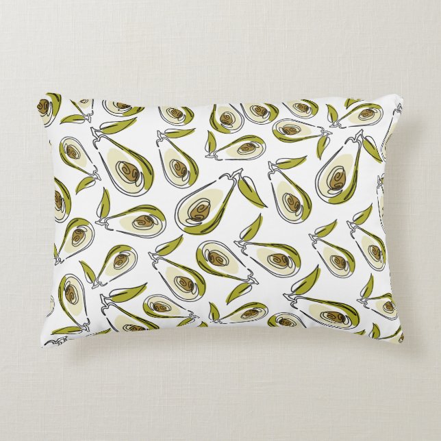 Med accent Pillow får du en söt Avocado. Prydnadskudde (Framsidan)