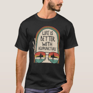 Med akupunktur Vintage Retro Nål Therapi T Shirt